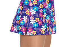 524 Printed Short Skirt - Purple Daisy|524 Jupe courte imprimée - marguerite mauve