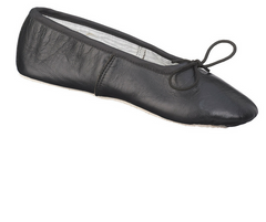 Black Demi Pointe Leather Ballet Shoe Adult|Chaussure de Ballet Noir en cuir Demi Pointe Femme